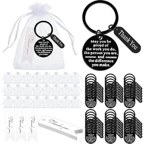 Yinkin 150 Pcs Employee Appreciation Gifts Bulk Thank You Keychains for Coworkers Teams Volunteers Appreciation Keychain