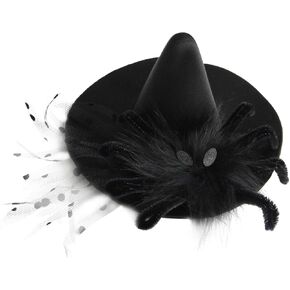 Beaupretty Witch Mini Top Hat Black Spider Witch Hat Hairpin Witch Hat Hair Clip Gothic Headwear Witch Hat Fascinator Hat Halloween Costume Dress up Party Supplies