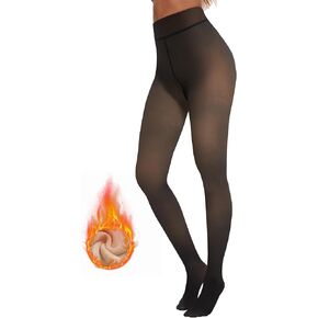 TNNZEET Fleece Lined Tights Women — Pantyhose Colorful Opaque Black Sheer Thermal Winter Warm Leggings Under Dress