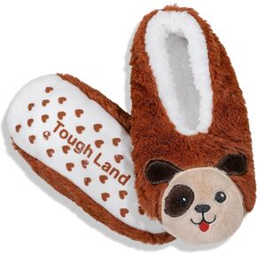 Tough Land Cute Animal Slipper Socks with Grips for Women Indoor Non-Slip Warm Fuzzy Cozy House Sock