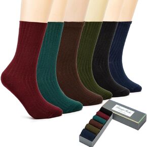 Women's Casual Cotton Crew Sock With Present Box 6-Pairs Soft Comfort Work Socks