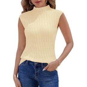 Totatuit Women's Sleeveless Sweater Vests Mock Neck Knit Pullover Tank Top Lightweight 2024 Business Casual Outfits for Women