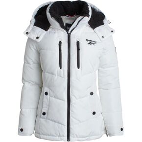 Reebok Women's Puffer Jacket - Heavyweight Quilted Puffer Jacket with Faux Fur Trim Hood - Outerwear Jackets for Women (S-XL)
