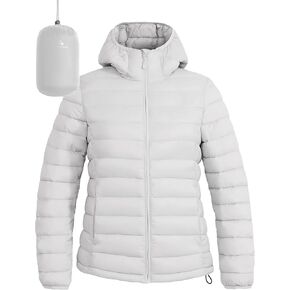 Pioneer Camp Women's Packable Puffer Jacket Winter Light Weight Water-Repellent Quilted Coat with Hood
