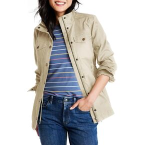 Tankaneo Womens Military Anorak Jacket Lightweight Zip Up Snap Buttons Utility Coat Outerwear