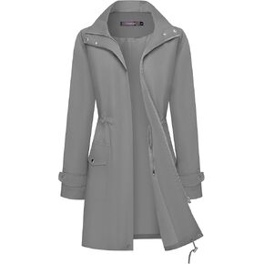 Bloggerlove Rain Jacket for Women Waterproof with Hood Trech Coat for Women Lightweight Raincoats Long Windbreaker