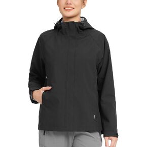 BALEAF Womens Rain Jacket Waterproof Lightweight Hooded Windbreaker Hiking Traveling Outdoor Raincoat