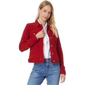 Liverpool Los Angeles Womens Classic Jean Jacket Silky Soft Performance Denim, Carnelian, Small