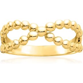 RS Pure by Ross-Simons 18kt Gold Vermeil Crisscross Bead Ring. Size 8