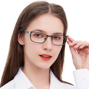 OCCI CHIARI Blue Light Glasses for Petite Women Men Non Prescription Glasses Metal Eyewear Full Rim Optical Frame