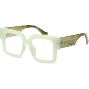 Onrtry Oversized Square Blue Light Glasses for Women Men Chunky Big Frame Computer Eye Glasses Non-Prescription Eyewear