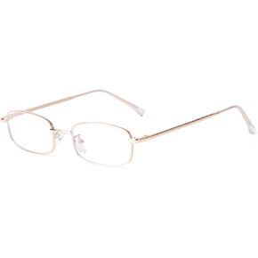 ADE WU Fashion Gold Silver Frame Clear Lense Glasses for Women Men, Vintage Blue Light Glasses Rose Gold Rectangle Eyewear