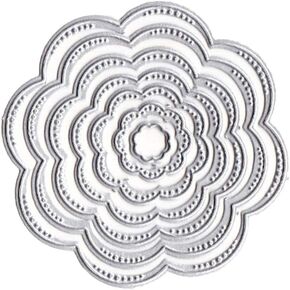 Circle Flower Butterfly Embossing Metal Cutting Dies 5.2 by 5.2 Inch Card Making Scrapbooking Christmas Thanksgiving Dies (#1)