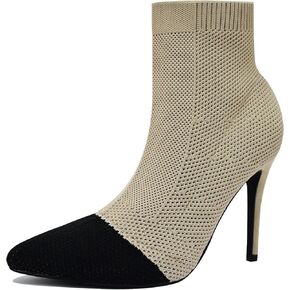Pointed Toe Stiletto Ankle Boots for Women Trendy 4 in High Heel Sock booties