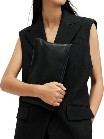 AllSaints Bettina Leather Clutch Bag in Saudi Arabia