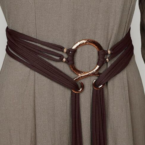 L'VOW Long Rope Ring Knotted Belt for Women Norse Witch Waist Chain Troll Cross Body Waistband Shaman Pagan Viking Accessory in Kuwait