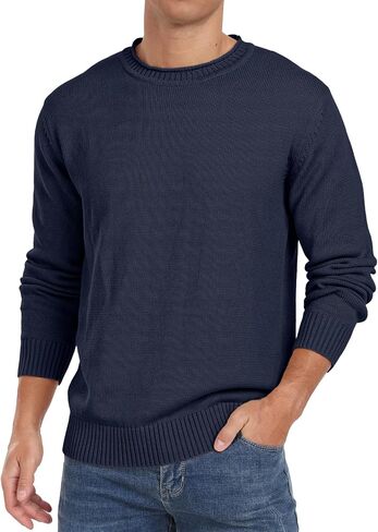 Sailwind Men's Cotton Crewneck Pullover Sweater Lightweight Casual Knitted Sweaters in Kuwait
