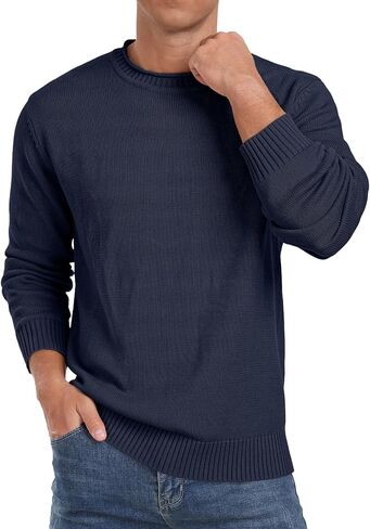 Sailwind Men's Cotton Crewneck Pullover Sweater Lightweight Casual Knitted Sweaters in Kuwait