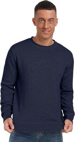 Sailwind Men's Cotton Crewneck Pullover Sweater Lightweight Casual Knitted Sweaters in Kuwait