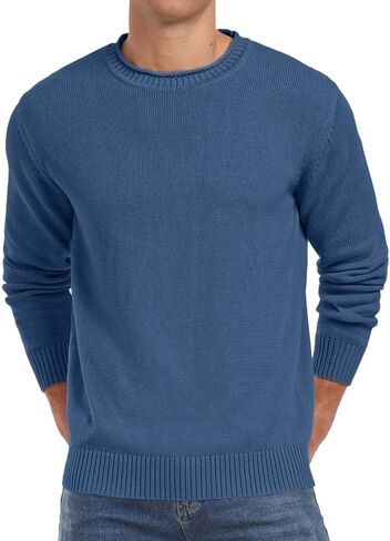 Sailwind Men's Cotton Crewneck Pullover Sweater Lightweight Casual Knitted Sweaters in Kuwait