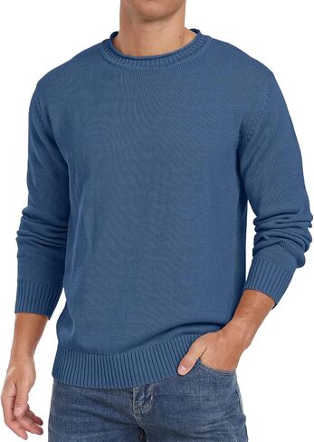 Sailwind Men's Cotton Crewneck Pullover Sweater Lightweight Casual Knitted Sweaters in Kuwait