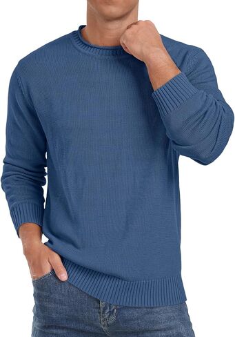 Sailwind Men's Cotton Crewneck Pullover Sweater Lightweight Casual Knitted Sweaters in Kuwait