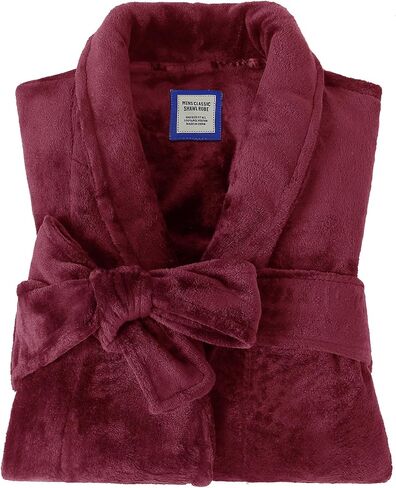 Fleece Men's Bathrobe,Long Warm Men's Bathrobe,Men's Spa Bathrobe with Belt and 2 Pockets in Saudi Arabia