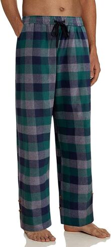 Alimens & Gentle Mens Heavyweight Flannel Plaid Pajama Pants 100% Cotton Sleep Lounge Pant in Saudi Arabia