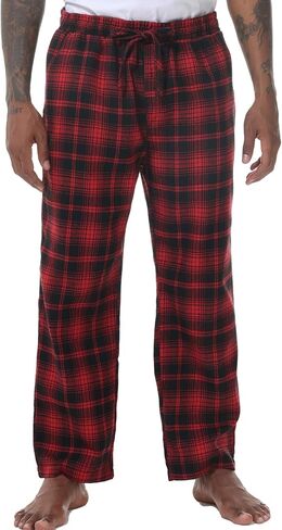 4 Pack Men' s Flannel Pajama Pants Plaid PJ Bottoms Soft Warm Cotton Lounge Sleepwear with Pockets in Kuwait