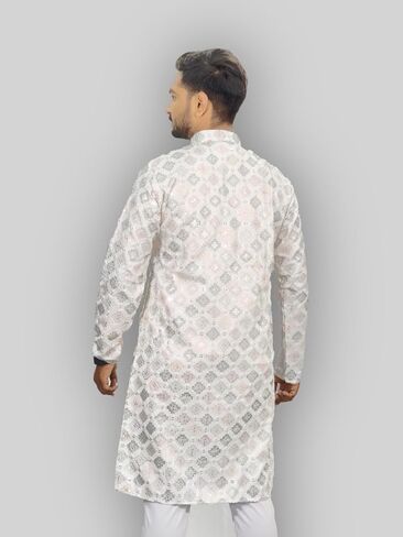 ملابس كورتا الهندية المطرزة القطنية للرجال من KNETLI in Kuwait