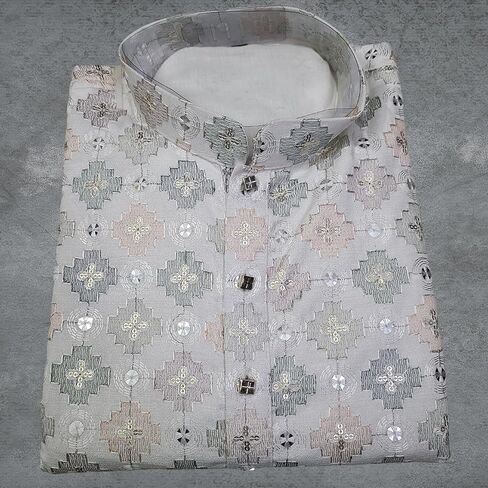 ملابس كورتا الهندية المطرزة القطنية للرجال من KNETLI in Kuwait