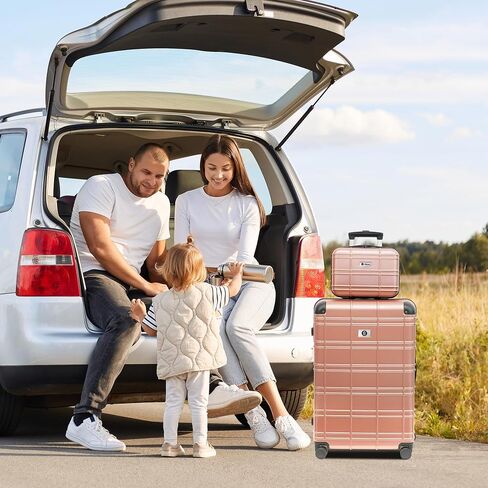 Luggage Sets 4 Piece, ABS PC Lightweight Suitcases with Wheels, Hardshell Luggage Sets Suitcase set with TSA Lock Pink (12in 20in 24in 28in) in Kuwait