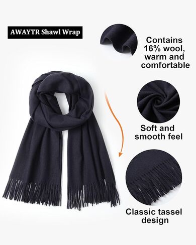 AWAYTR Pashmina Shawls and Wraps - Women's Scarves & Wraps for Evening Dresses Bridal Wedding Shawl Winter Scarf in Saudi Arabia