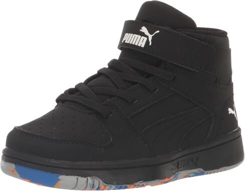 PUMA Rebound Layup جلد صناعي (للأطفال الكبار) Puma White/Malachite/Cool Mid Gray 6 Big Kid M in Saudi Arabia