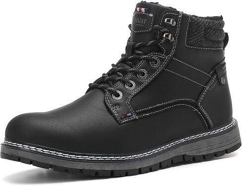 Mens Snow Boots Warm Winter Boots Non Slip Fur Lined Outdoor Shoes in Kuwait