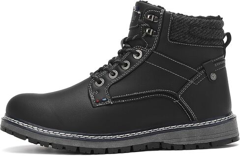 Mens Snow Boots Warm Winter Boots Non Slip Fur Lined Outdoor Shoes in Kuwait