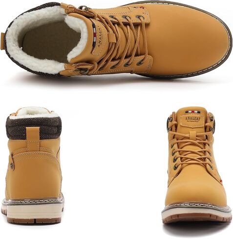 Mens Snow Boots Warm Winter Boots Non Slip Fur Lined Outdoor Shoes in Kuwait