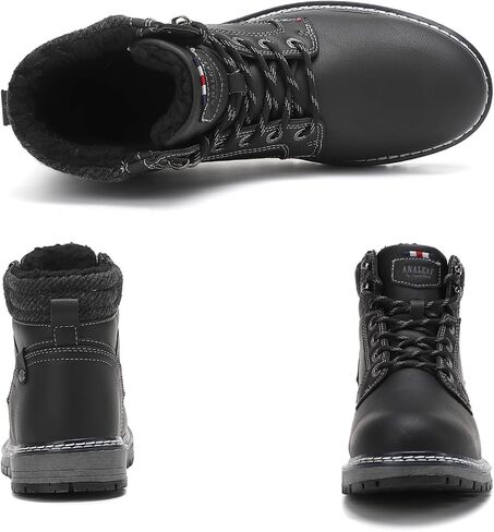 Mens Snow Boots Warm Winter Boots Non Slip Fur Lined Outdoor Shoes in Kuwait