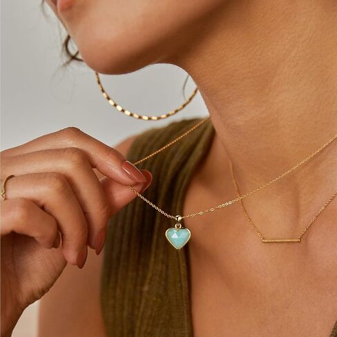 KissYan Healing Crystal Necklace, 14K Gold Plated Natural Energy Stone Pendant Necklace Reiki Quartz Amethyst Citrine Gemstone Spiritual Jewelry Gifts for Women Girls in Saudi Arabia