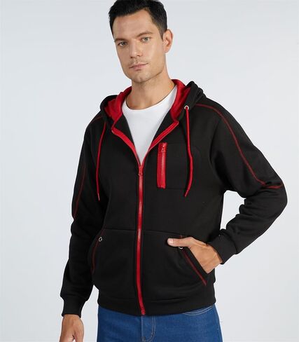JACKETOWN Hoodie for Men Full Zip Up Sweatshirts Hoodies Lightweight Fashion Jacket with Pockets in Saudi Arabia