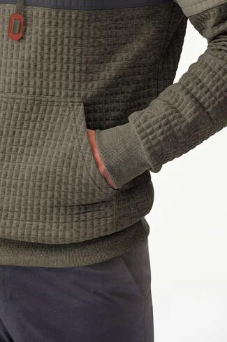 Men's Casual Sweatshirts Hooded Long Sleeve Waffle Drawstring Color Block Sweaters with Pockets in Kuwait