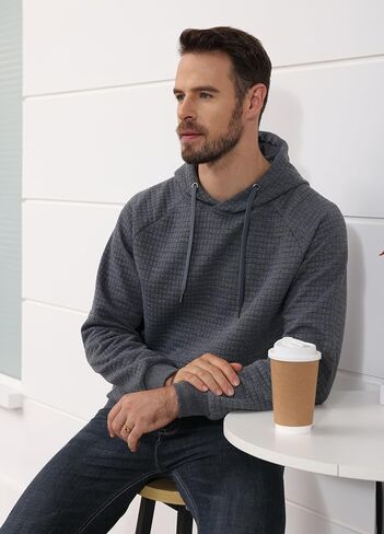 ZTN Men's Hooded Sweatshirt Long Sleeve Quilted Sweatshirt Casual Fashion Pullover Hoodies with Pocket in Kuwait