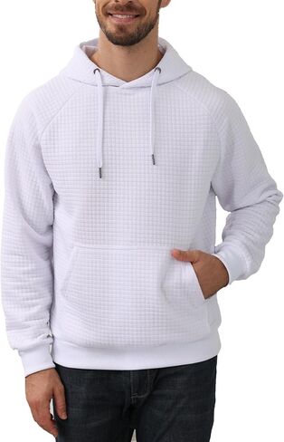 ZTN Men's Hooded Sweatshirt Long Sleeve Quilted Sweatshirt Casual Fashion Pullover Hoodies with Pocket in Kuwait