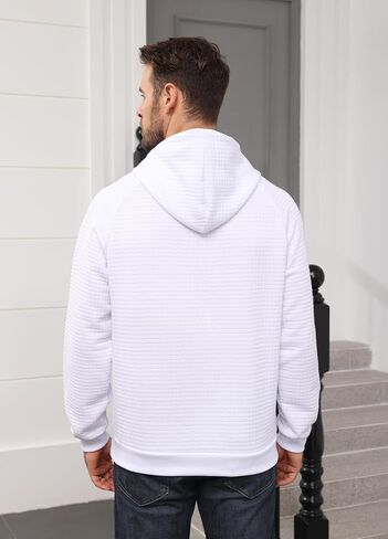 ZTN Men's Hooded Sweatshirt Long Sleeve Quilted Sweatshirt Casual Fashion Pullover Hoodies with Pocket in Kuwait