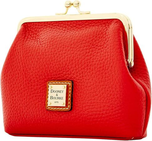 محفظة عملات Dooney & Bourke، حقيبة يد كبيرة مؤطرة من Pebble Grain - أحمر in Kuwait