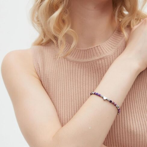 TONY & SANDY Dainty Gemstone Bracelets for Teen Girls - Sweet Valentines Day Gifts for Kids Daughter Granddaughter Niece for Birthday Easter Graduation Christmas in Kuwait