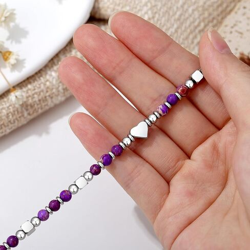 TONY & SANDY Dainty Gemstone Bracelets for Teen Girls - Sweet Valentines Day Gifts for Kids Daughter Granddaughter Niece for Birthday Easter Graduation Christmas in Kuwait