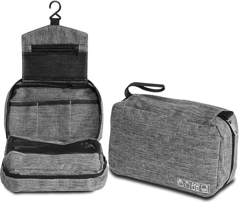 Travel Toiletry Bag for Men & Women，Water-Resistant Hanging Organizer with 6 Compartments, Small Organizer for Accessories, Shampoo, Full-size containers, Toiletries in Saudi Arabia