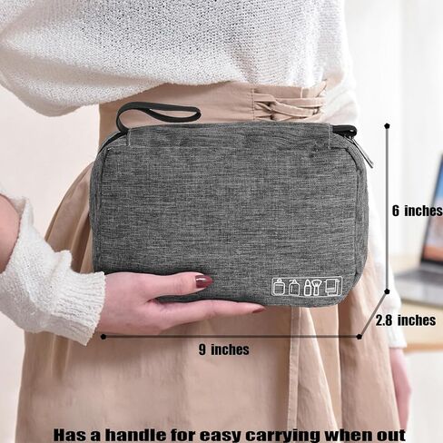Travel Toiletry Bag for Men & Women，Water-Resistant Hanging Organizer with 6 Compartments, Small Organizer for Accessories, Shampoo, Full-size containers, Toiletries in Saudi Arabia