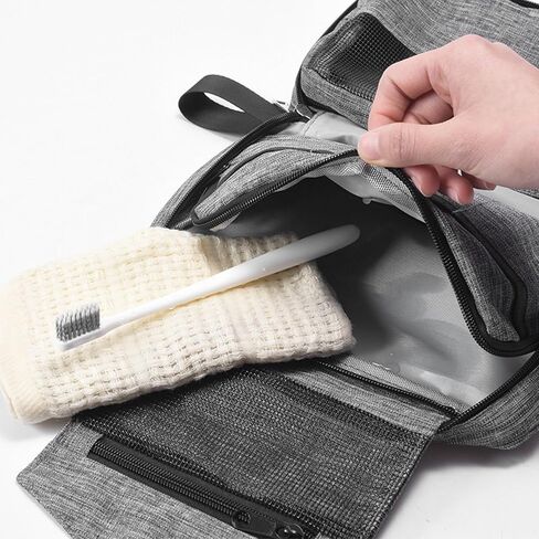 Travel Toiletry Bag for Men & Women，Water-Resistant Hanging Organizer with 6 Compartments, Small Organizer for Accessories, Shampoo, Full-size containers, Toiletries in Saudi Arabia